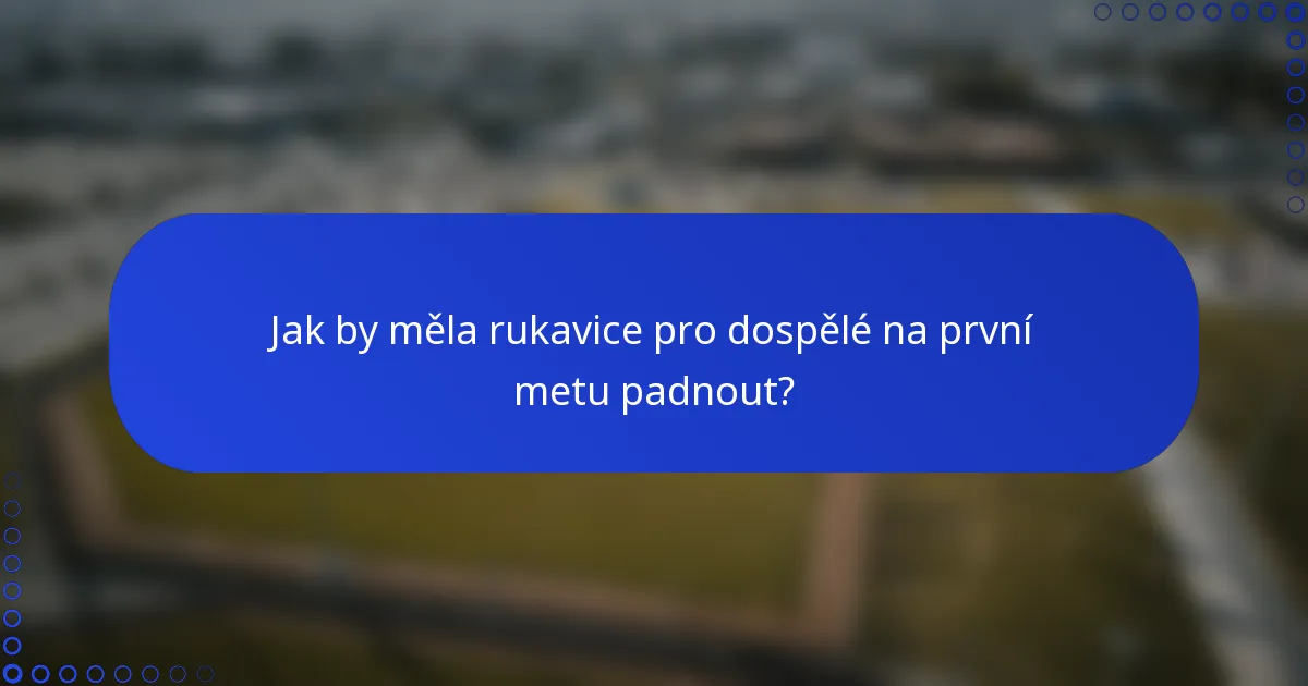 Jak by měla rukavice pro dospělé na první metu padnout?