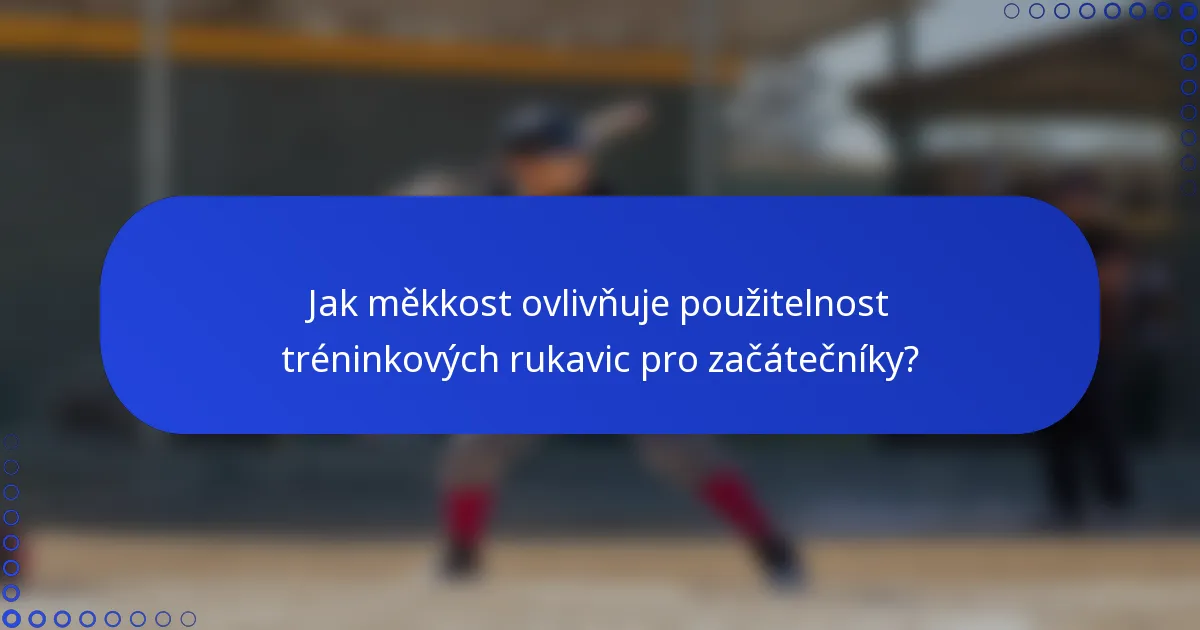 Jak měkkost ovlivňuje použitelnost tréninkových rukavic pro začátečníky?