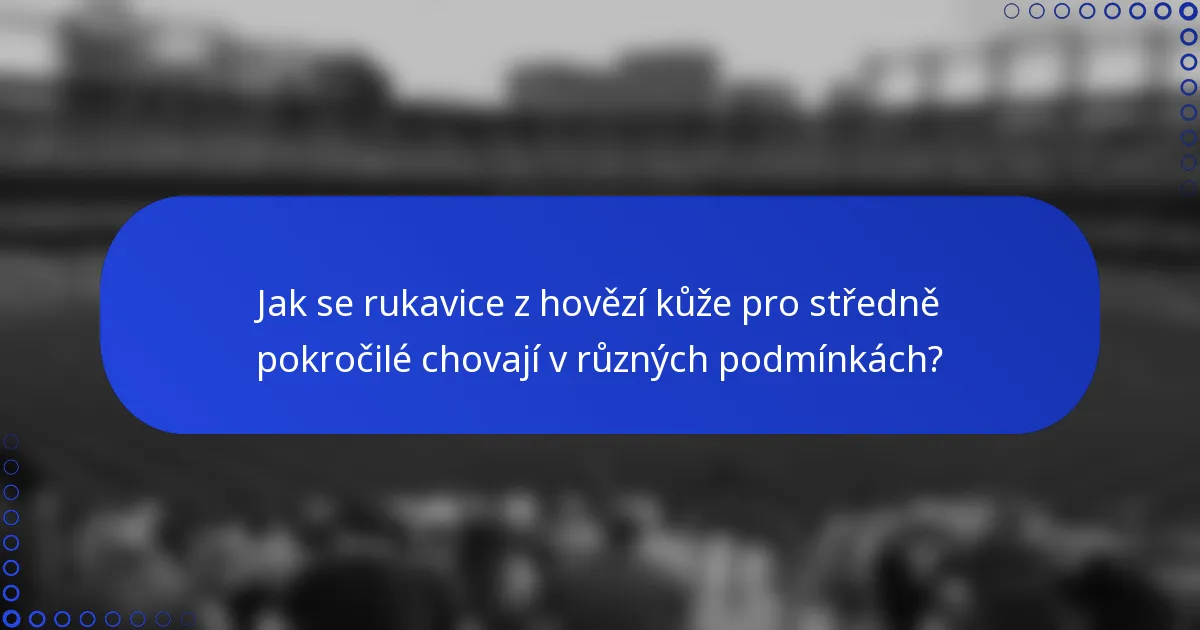 Jak se rukavice z hovězí kůže pro středně pokročilé chovají v různých podmínkách?