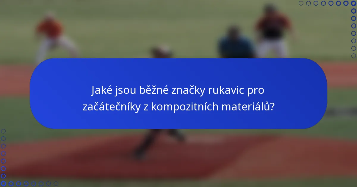 Jaké jsou běžné značky rukavic pro začátečníky z kompozitních materiálů?