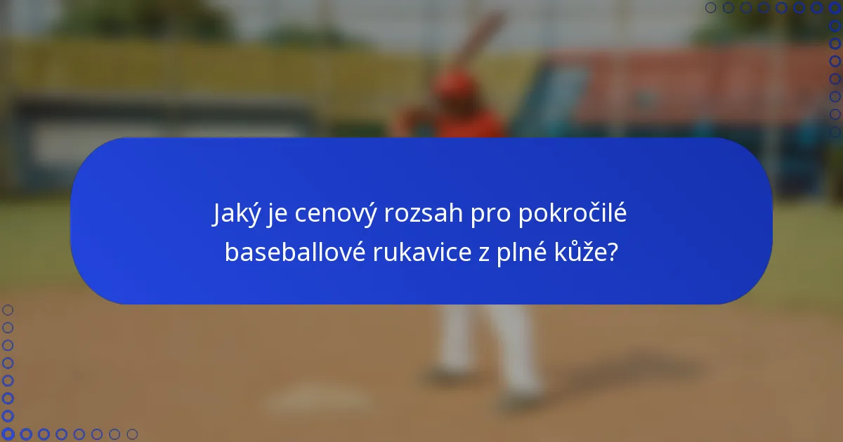 Jaký je cenový rozsah pro pokročilé baseballové rukavice z plné kůže?