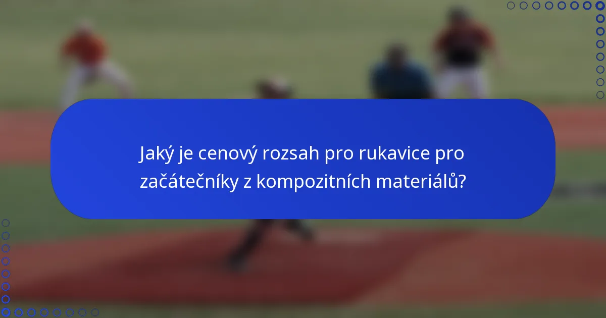 Jaký je cenový rozsah pro rukavice pro začátečníky z kompozitních materiálů?