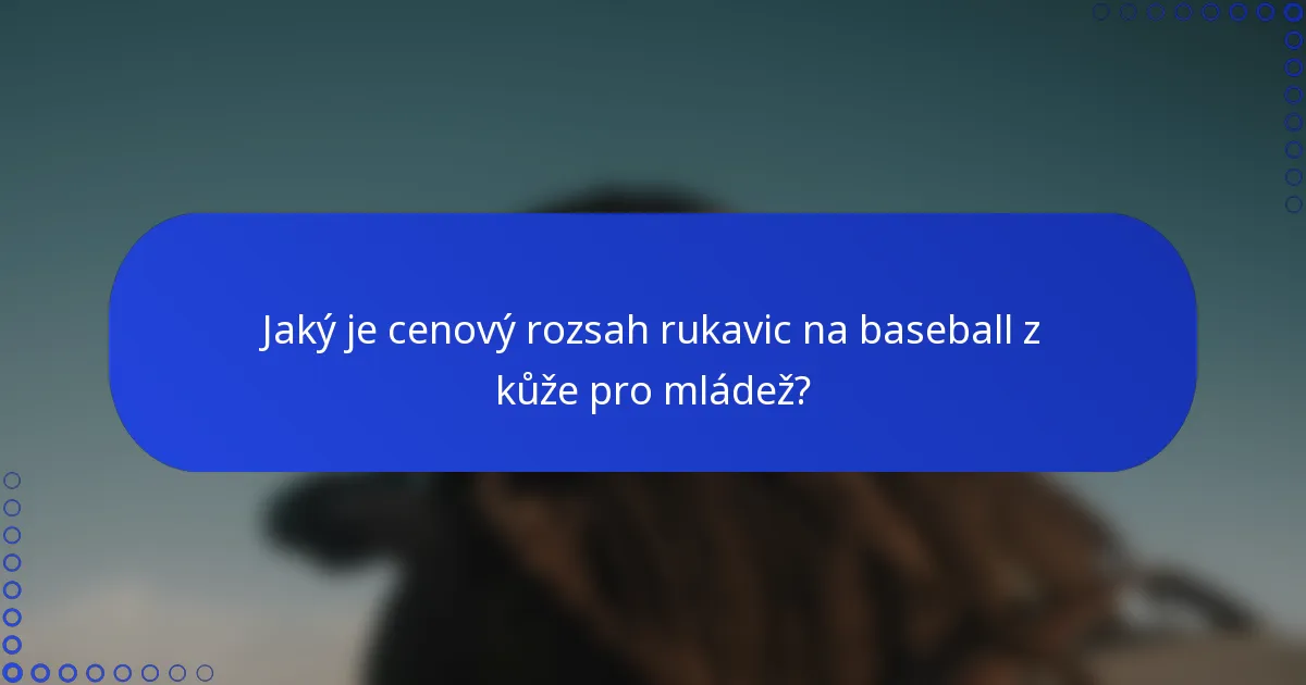 Jaký je cenový rozsah rukavic na baseball z kůže pro mládež?