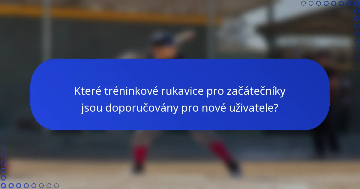 Které tréninkové rukavice pro začátečníky jsou doporučovány pro nové uživatele?